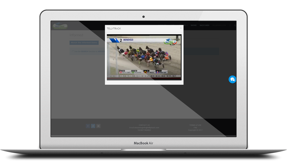 TellyTrack live racing